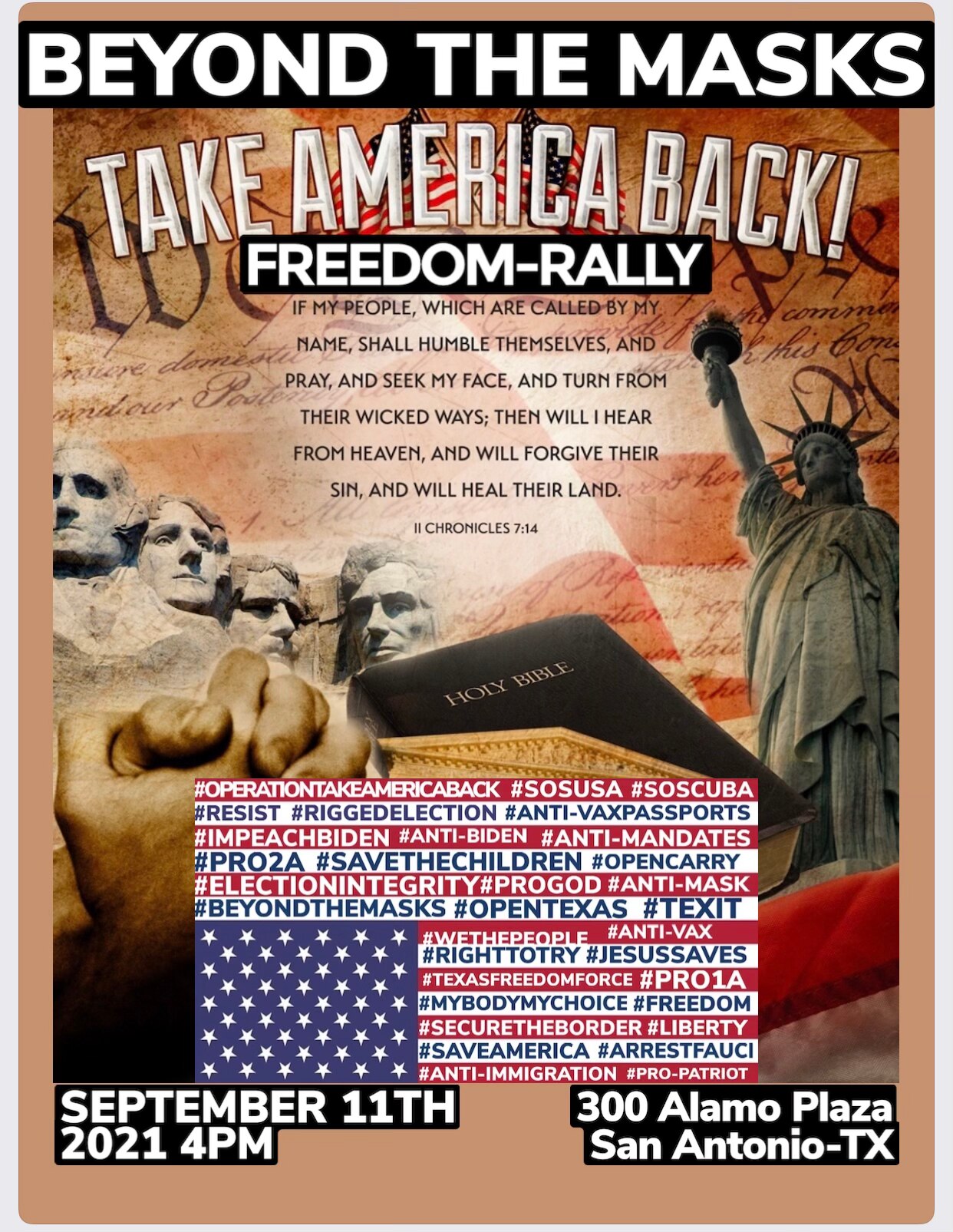 SEPTEMBER 11- 4 P.M.
San Antonio, TX
The Alamo 