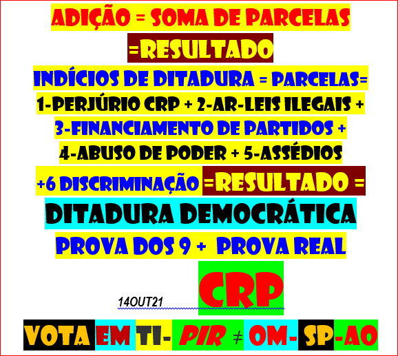 INTERNET É 1 GRANDE CAMARADA
E COMO ESTAMOS EM ESPÍRITO DE NATAL
TEMOS DE AGRADECER TANTA DEDICAÇÃO 
POSTA AO SERVIÇO DO BEM ESTAR CONCIDADÃO 
NA TV TD OUVIMOS QD ABORDADO CRIME exemplo CORRUPÇÃO um rol deles associado 
FINANCIAMENTO DE PARTIDOS ILEGAL 
QUAL SERÁ O ROL ? E QUANTOS SERÃO ABRANGIDOS ?
CNE https://www.cne.pt/content/partidos-politicos-1 
E PORQUÊ FICAM IMPUNES ? 
SE ATENTAM CONTRA ESTADO DE DIREITO
34 https://www.pgdlisboa.pt/leis/lei_mostra_articulado.php?nid=281&tabela=leis
WIKI https://pt.wikipedia.org/wiki/Categoria:Crimes
PIR SPEL QUEIXA NA PGR
PRAZER DE SER HONESTO
HONRA VERDADE HONESTIDADE LIBERDADE
https://chforum.backendcdn.com/5ba41acc-9257-44ea-bbf8-f8731514daa2?.