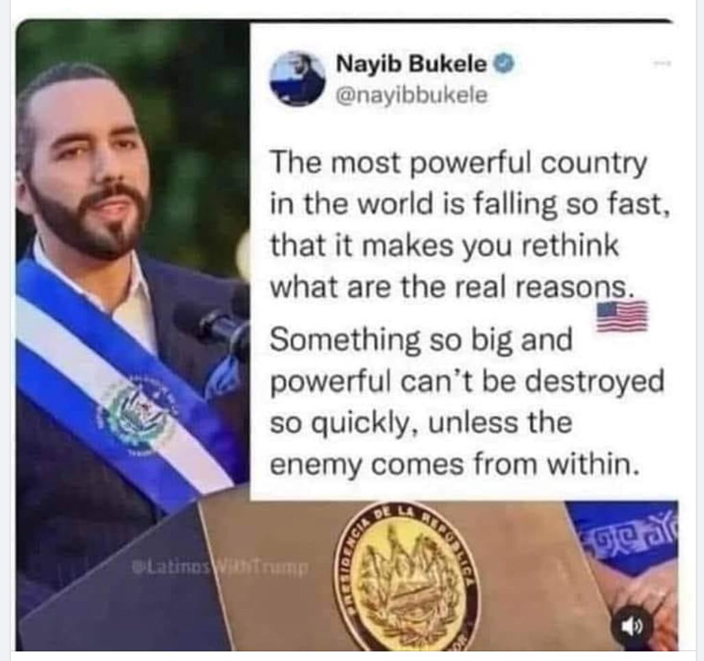 The President of El Salvador is spot on 🔥