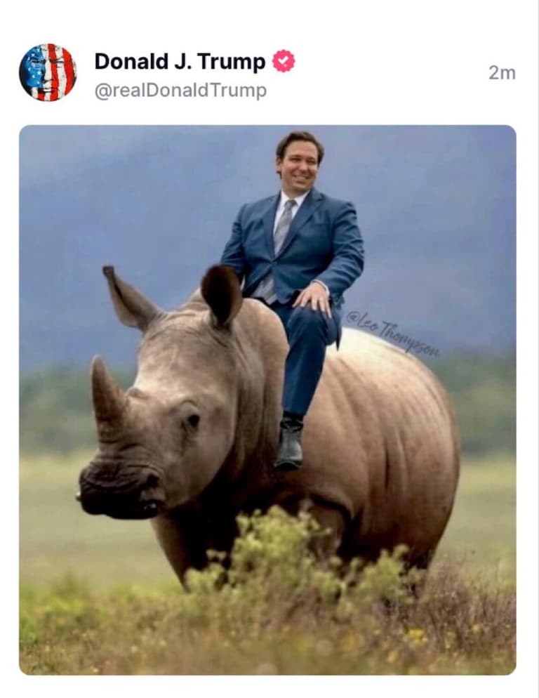 JUST IN: President Trump just posted this on Truth Social. 
😂
#RinoRon
