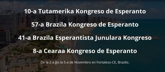#Esperanto #Fortaleza 
Tutamerika Kongreso de Esperanto, Fortalezo, Brazilo, 2-5 novembro 2023 
http...