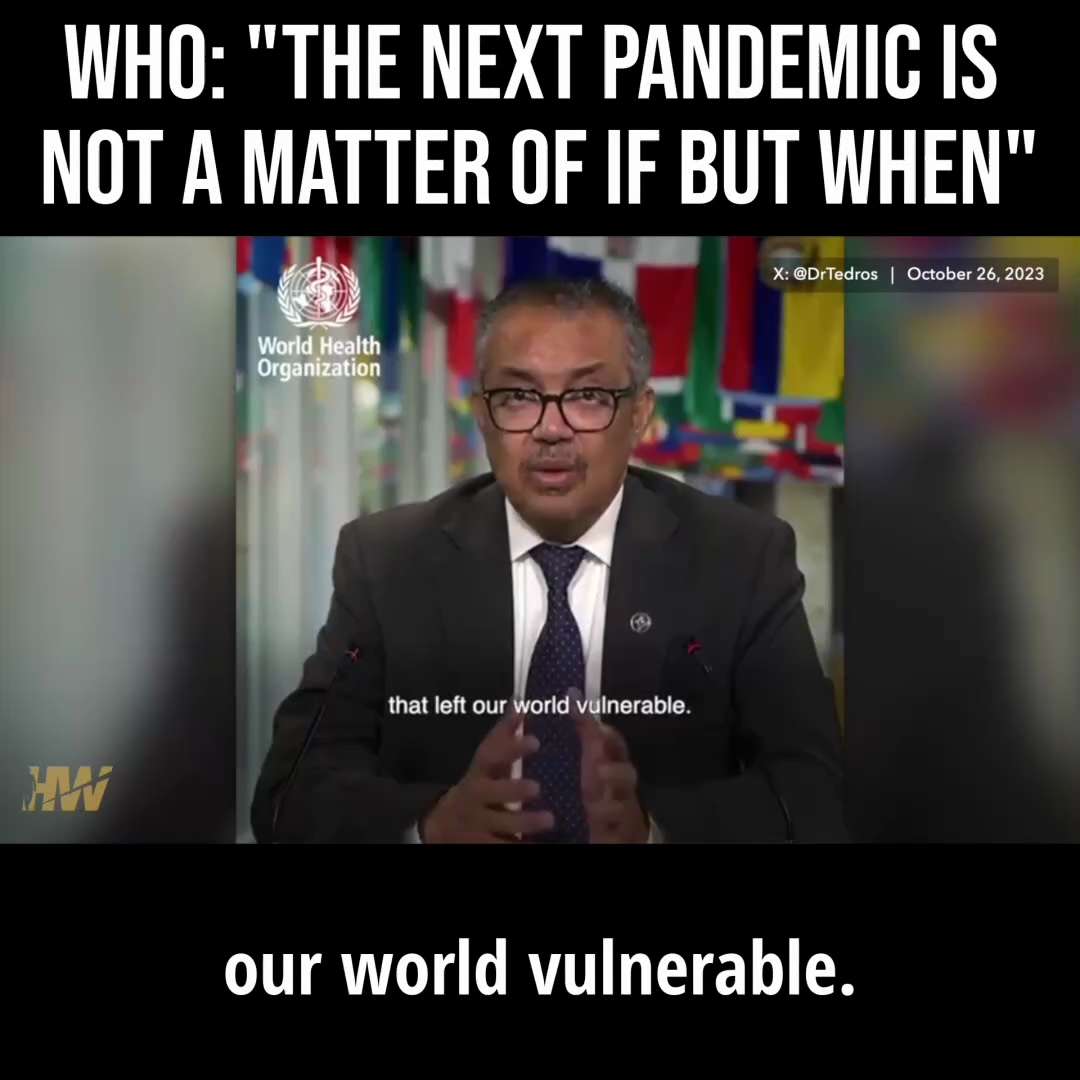 "The next pandemic is not a matter of if but of when," says WHO Director-General Tedros Adhanom Gheb...