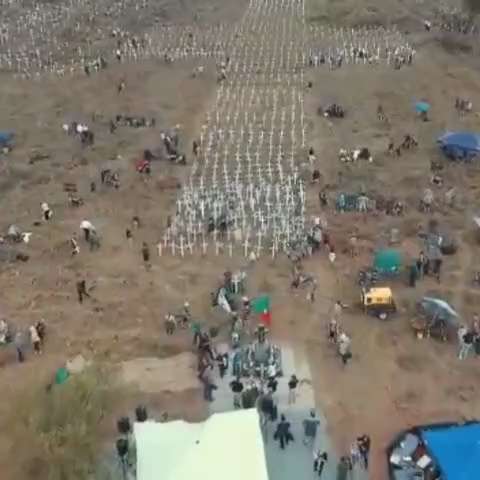 A cross planted for every white farmer murdered in south Africa creating a huge cross. 

The world's media turn a blind eye.

We will not.