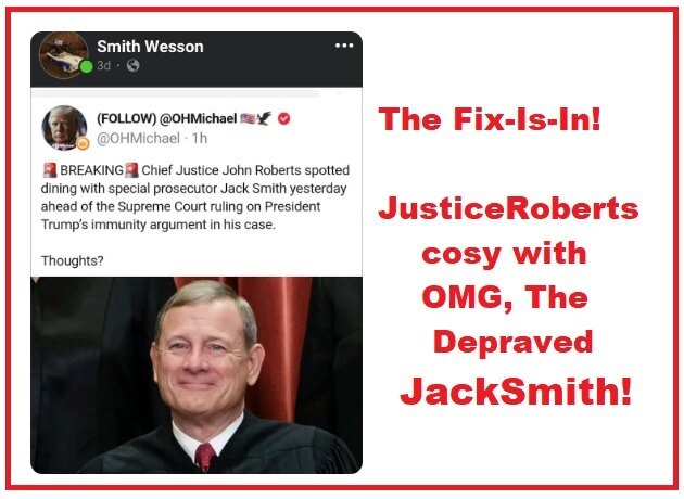 @HouseGOP tic tok: Chief Justice John Roberts spotted dining with jack smith.
https://www.tiktok.com...