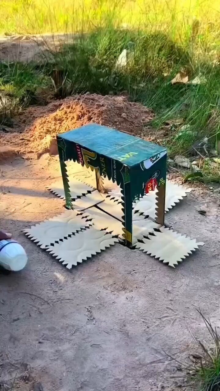 Create an ingenious bird trap using a cardboard box with a creative quail egg setup.