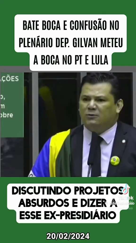 Resporem fundo pq este deputado é corajoso é macho pra caraca...parabéns deputado Gilvan o sr lavou ...
