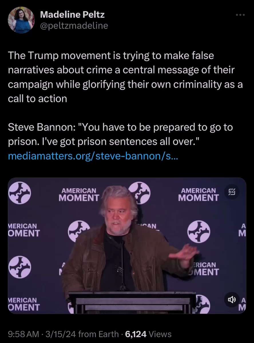 The Call to Action is Victory;
That’s the ‘American Moment’ the Hunted Become the Hunters— and the Jails and Prisons Fill with all the Traitors
https://x.com/peltzmadeline/status/1768683177831264349?s=46&t=ECqdZL_9ZGFJGqr2dyJD8g