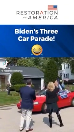 The 3 car parade for f’ing Biden ! 🤣😆😅 yeah, 37% are for him! Scam yourself! #bidenparade #bidenr...