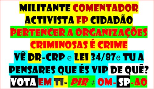 210624-como o pir funciona-ifc-pir-random-2DQNPFNOA-HVHRL
https://verdade-rigor-honestidade-diferente.blogspot.com/2017/01/210117-como-o-pir-funciona-ifc-pir.html
UNIVERSO


PÉS NO CHÃO


FECHA OUVIDOS


ABRE OLHOS


DCLEAPG


https://gettr.com/post/p30uh73a81e


COM tanta treta dos


tretas tornei-me ateu


com excepção de DEUS


 


VOTA HVHRL EM TI ACABA


CORRUPÇÃO


NINGUÉM SUBORNA 10


MILHÕES


REGRAS DO JOGO


JURO


https://gettr.com/post/p30h676c2db


LEGALIDADE DEMOCRÁTICA


CANDIDATOS POR SORTEIO


TODOS 


IGUAIS PARA NÃO FICAR


REFÉM


VIOLAÇÃO DA CRP LEI


34/87


https://www.pgdlisboa.pt/leis/lei_mostra_articulado.php?nid=281&tabela=leis


EDD SÓ CONTARAM PARA


VOCÊ 


OQDS DITADURA


LIBERDADE


https://gettr.com/post/p31zj4o63bf


2DQNPFNOA
