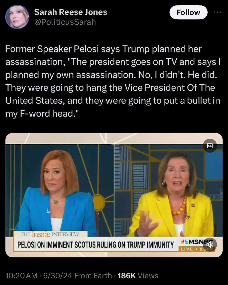 Pelosi is trying with ALL her powers to instigate an assassination attempt on President Trump

https...