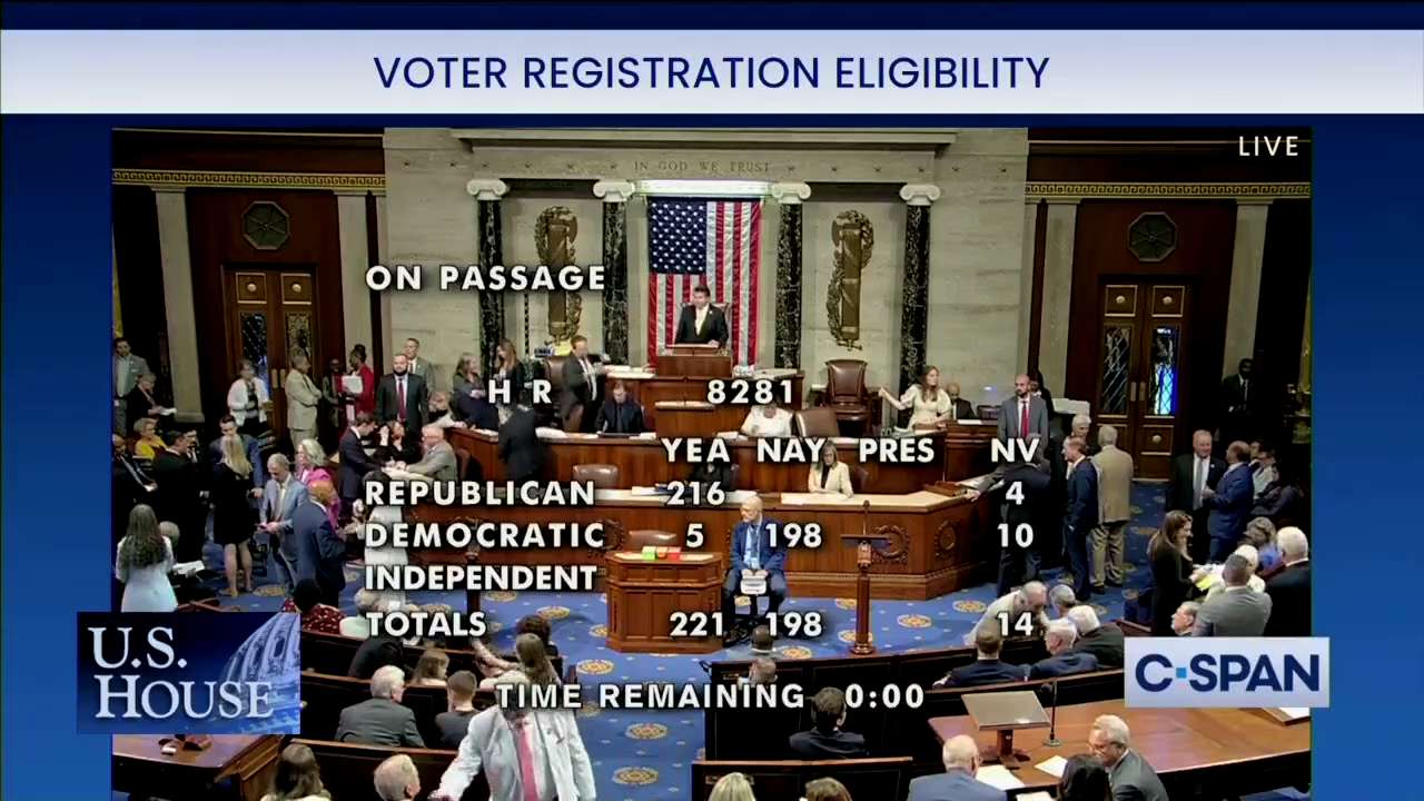 BREAKING: The SAVE Act, which requires proof of citizenship to vote in federal elections, has passed...