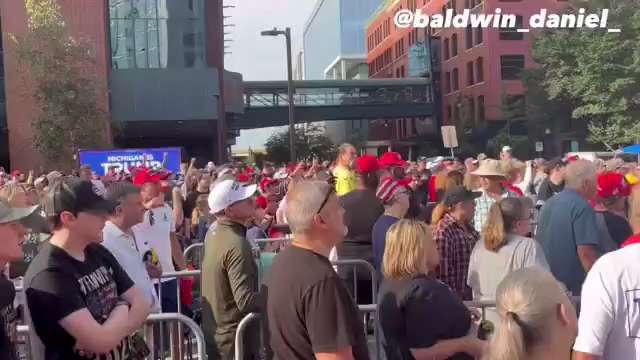 Massive crowd already in Michigan hours before the Trump rally despite last weekend's assassination ...