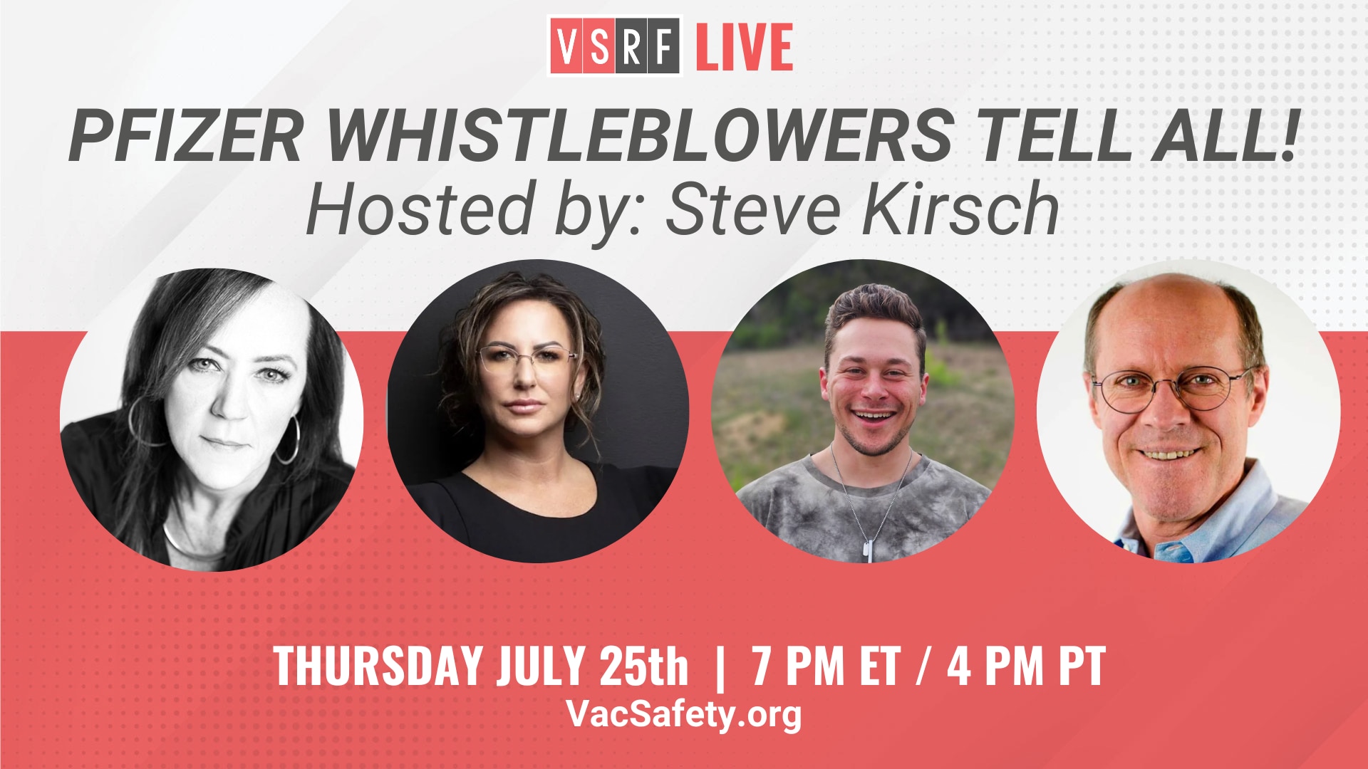 On this week’s VSRF Live, Steve meets with 3 key @pfizer whistleblowers spanning 3 decades of activism against the pharmaceutical giant. First Steve will speak with Kim Witczak @woodymatters, an international drug safety advocate who successfully brought suit against Pfizer after the sudden death of her husband in 2003 due to an undisclosed drug side effect of SSRIs.

Next, Steve will speak with Justin Leslie @justintegrity_ ,who produced the infamous “Pfizer Directed Evolution” viral undercover story which proved that Pfizer is deliberately mutating COVID.

Lastly, we welcome back VSRF LIVE regular Brook Jackson @IamBrookJackson, famed plaintiff in the latest high-profile whistleblower lawsuit against Pfizer. 
