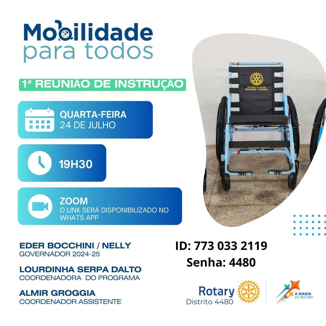 Caros Presidentes, É AMANHÃ! Agendem esta data para participar da palestra sobre Mobilidade para Tod...