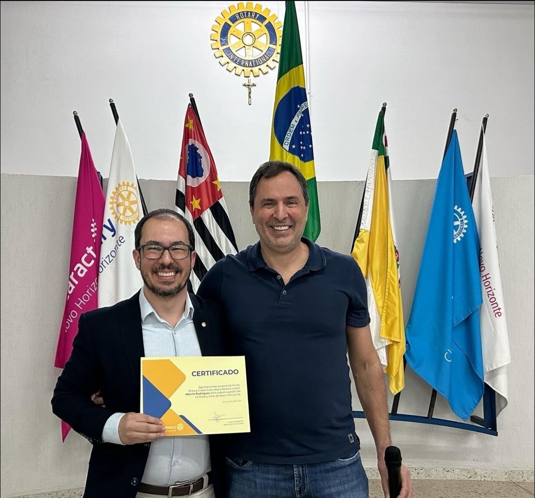 Texto do Rotary Club de Novo Horizonte e de Marcio Rodrigues, Pres. do Rotary Club de Catanduva - No...
