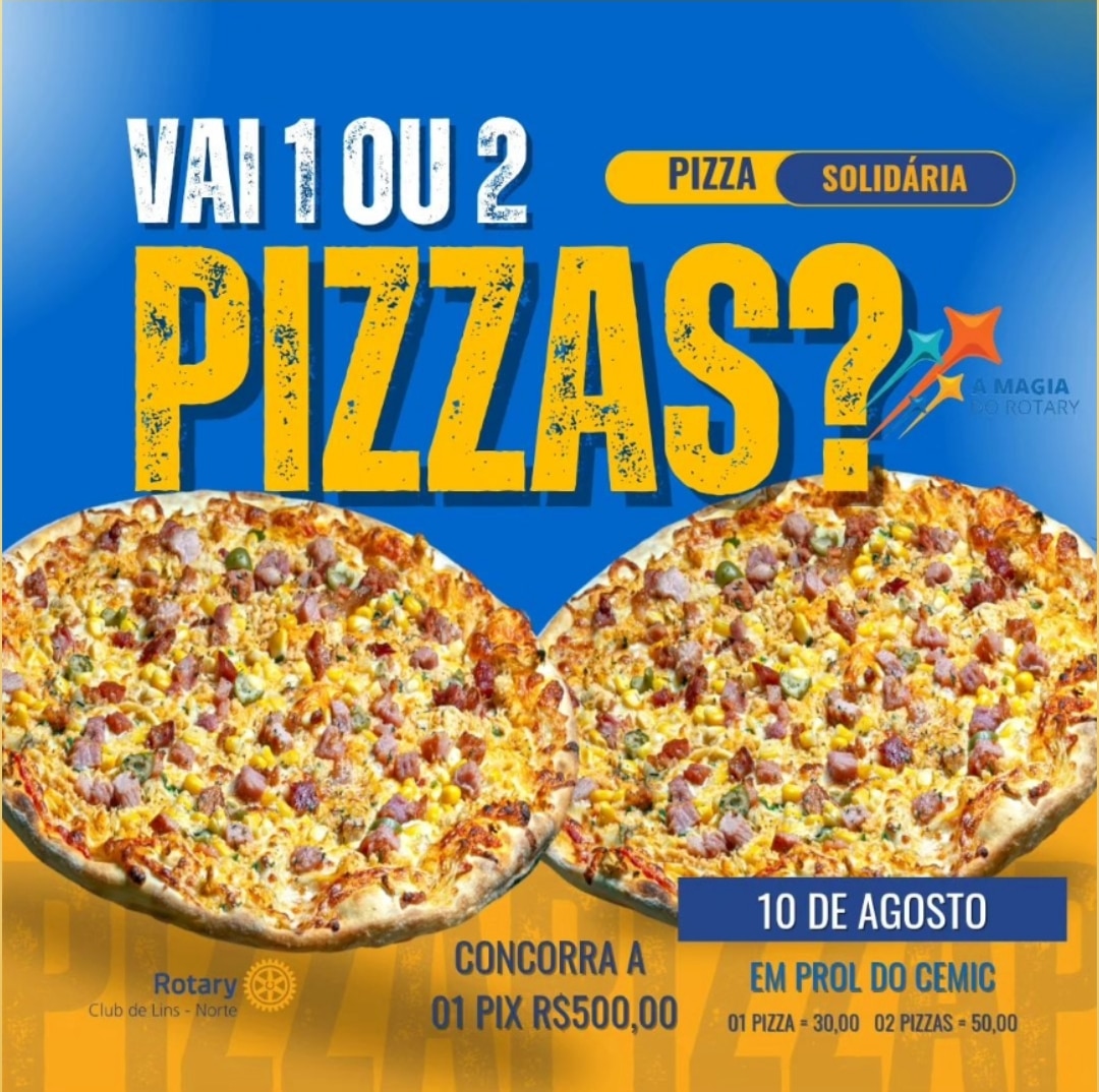 Texto do Rotary Club de Lins - Norte:

Ajude e concorra! Pizza Solidária

Compre 01 - R$30,00
Compre...