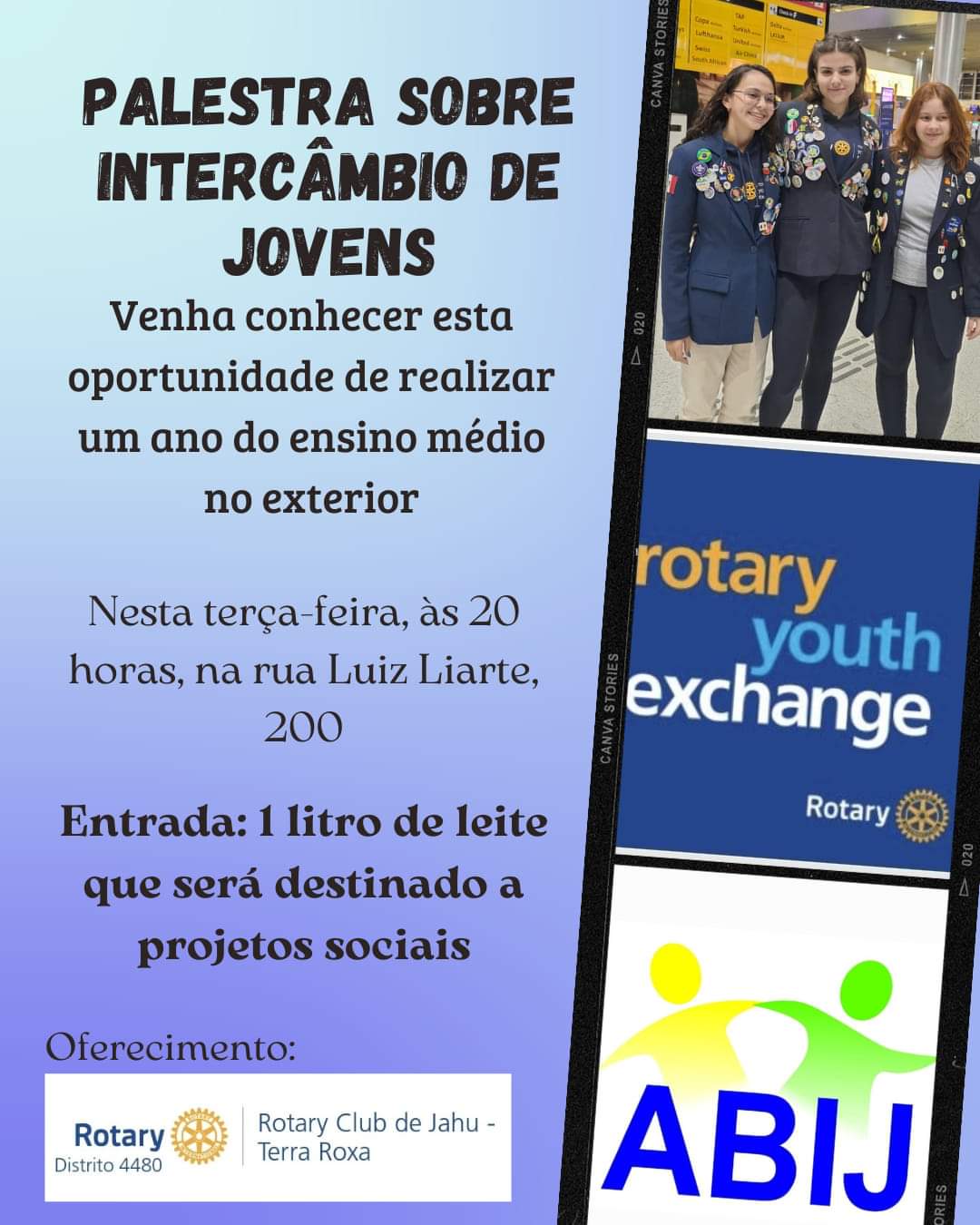 Texto do Yep4480:

O Rotary Club de Jahu - Terra Roxa realizará um palestra, com Rodrigo Serrano Mel...