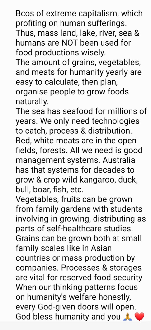 Honour Reward #79 - Foods Policies That Serve Humanity & Foods Policies Against Humanity  

