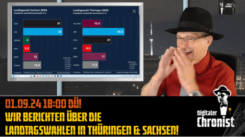 Aufzeichnung vom 01.09.24 Wir berichten über die Landtagswahlen in Thüringen & Sachsen!