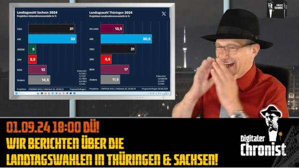 Aufzeichnung vom 01.09.24 Wir berichten über die Landtagswahlen in Thüringen & Sachsen!