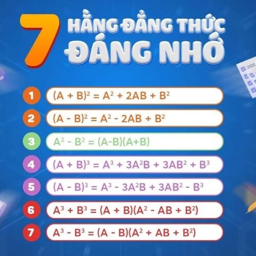 Làm thế nào để học thuộc 7 hằng đẳng thức lớp 8 một cách dễ dàng?

Các bạn học sinh lớp 8 có thắc mắ...