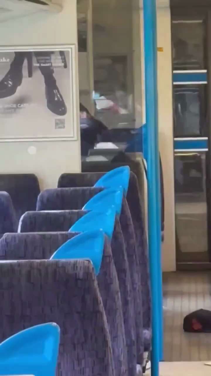 Train passengers including a child watched in horror as a teen repeatedly stabbed a man with a sword...