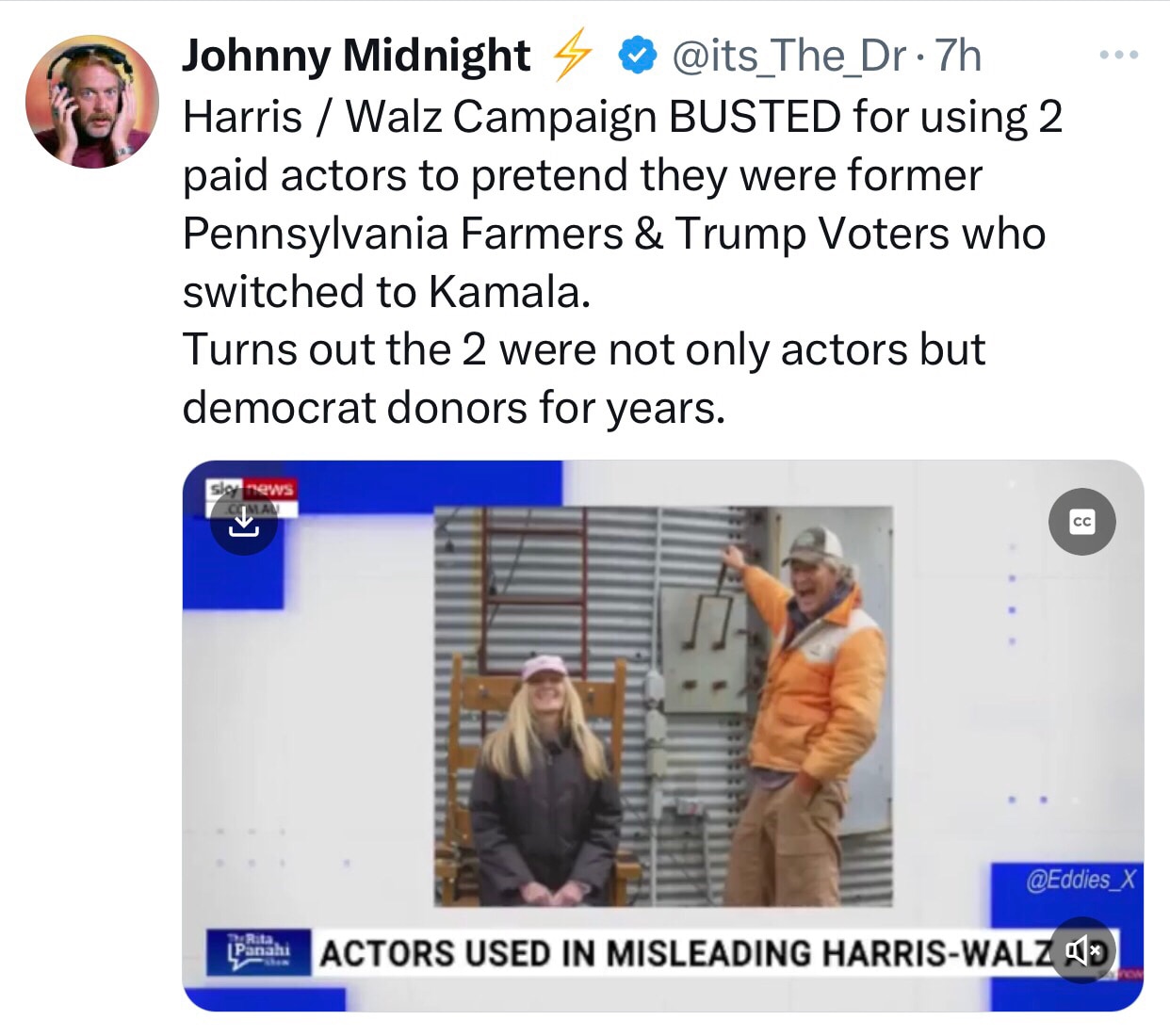 NOW HARRIS USING ACTORS ON TV COMMERCIALS TO PLAY TRUMP SUPPORTERS SWITCHING TO HARRIS