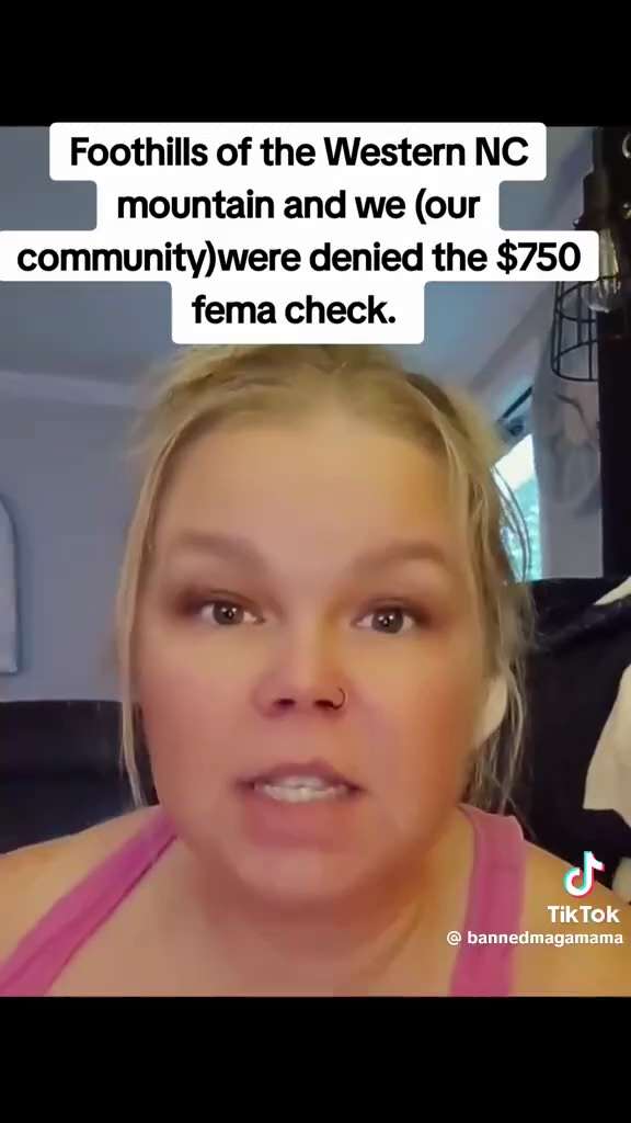 Everyone in her area including herself applied for 750 dollars and were denied. 

