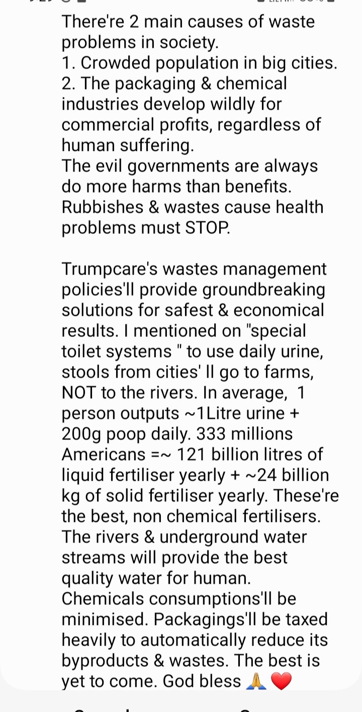 Honour Reward #38 - Trumpcare's Wastes Management Policies 

