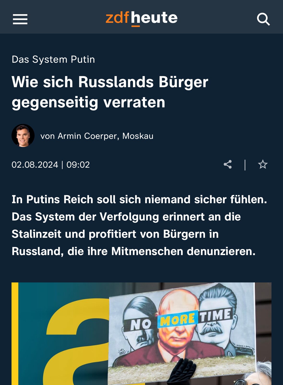 „DaS sYSteM PuTIn“

„Das System der Verfolgung erinnert an die Stalinzeit und profitiert von Bürgern...