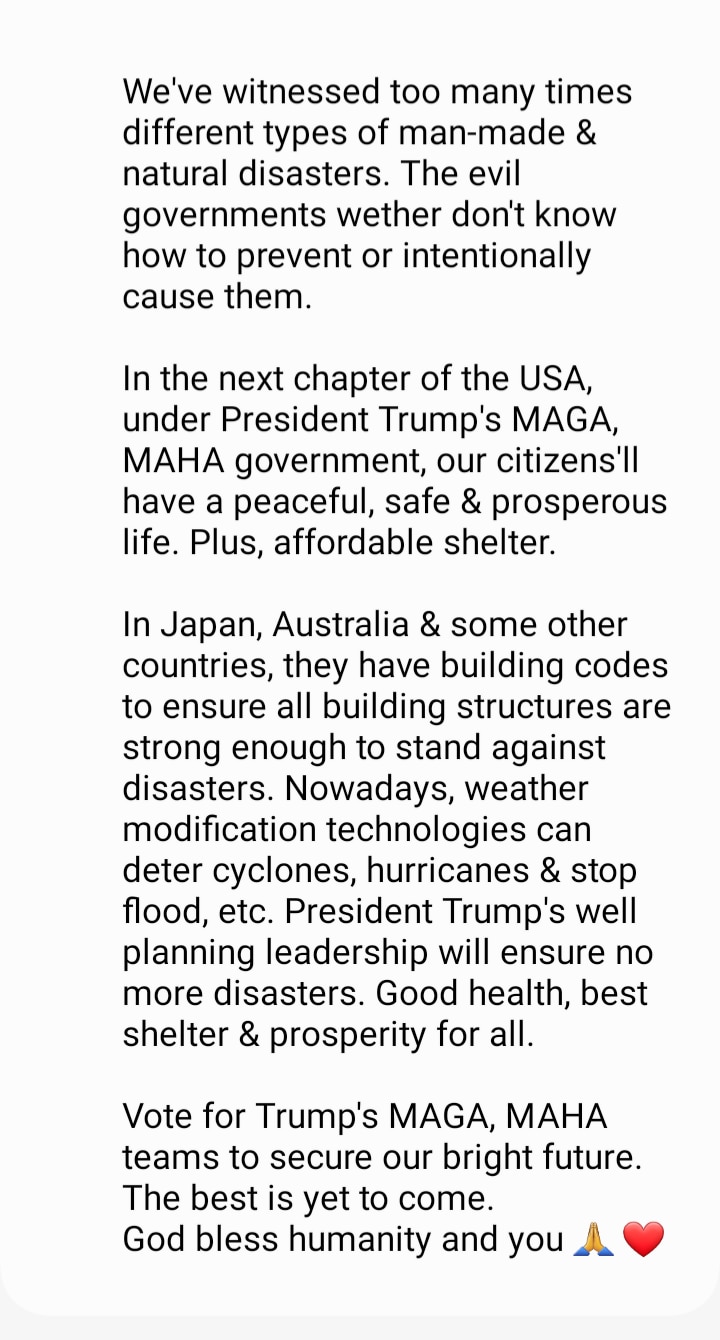 Honour Reward #24 - Trump's Government Disasters Management Policies 

