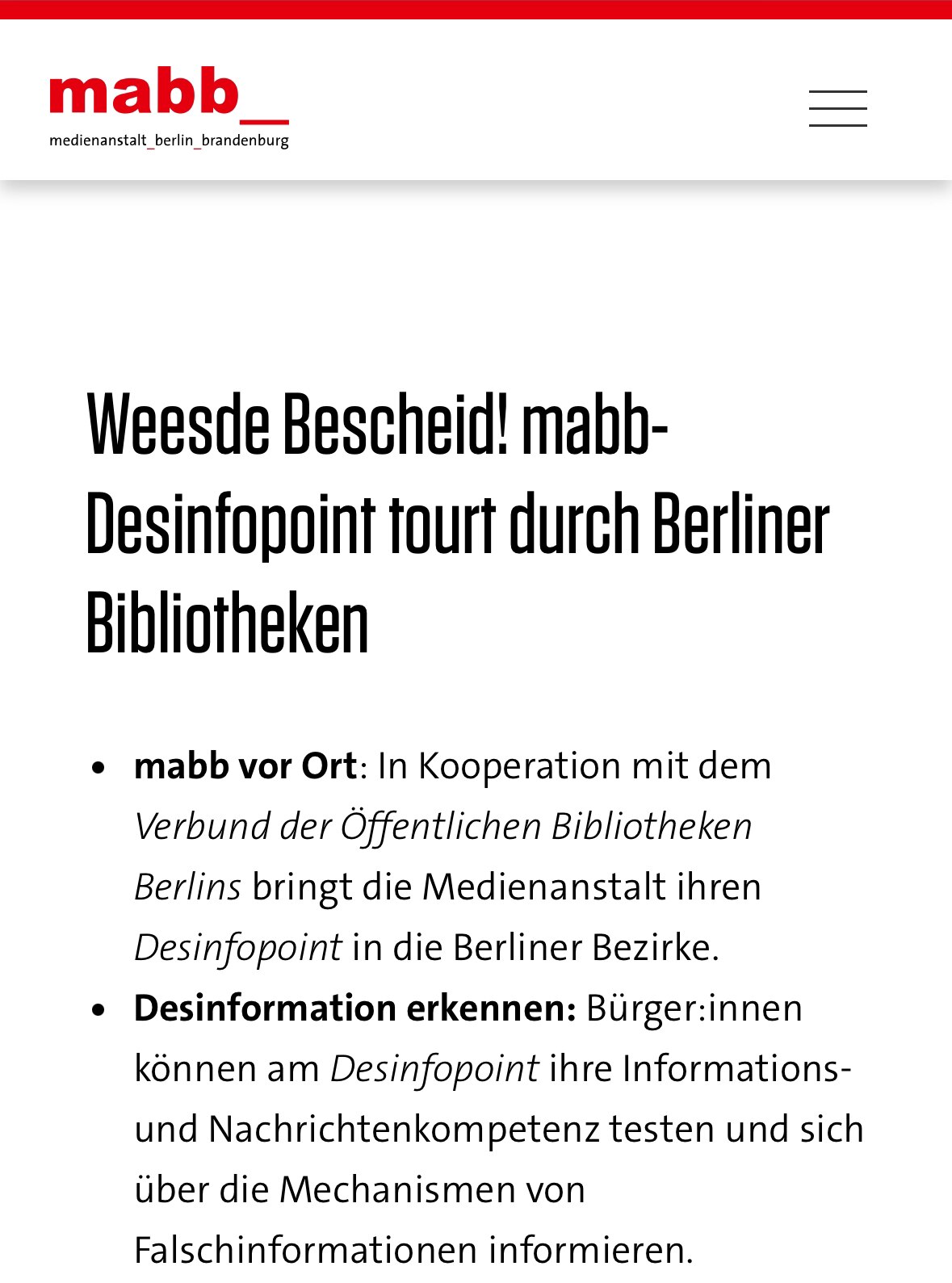 Beitragsfinanzierte staatliche Medienanstalt tourt jetzt durch die Berliner Bezirke:

„• Lass dich n...
