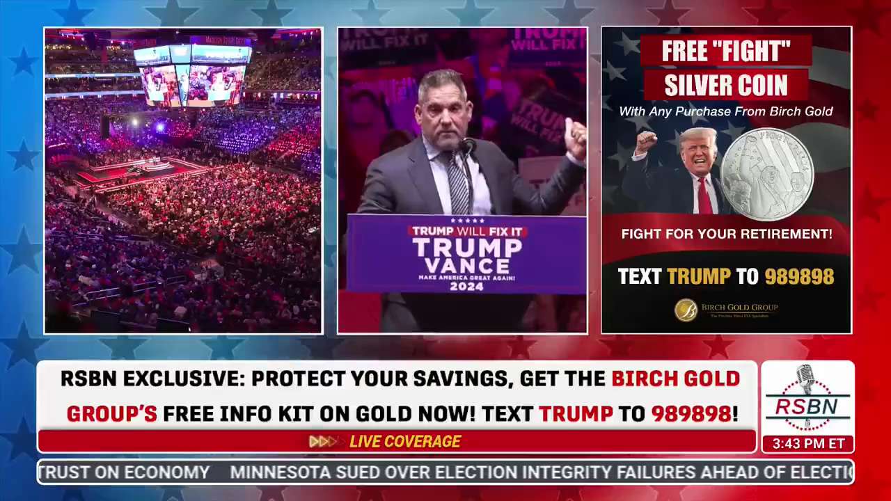 Grant Cardone: “We need to bring 100 MILLION votes to Donald Trump!”

WATCH LIVE: https://www.rsbnet...