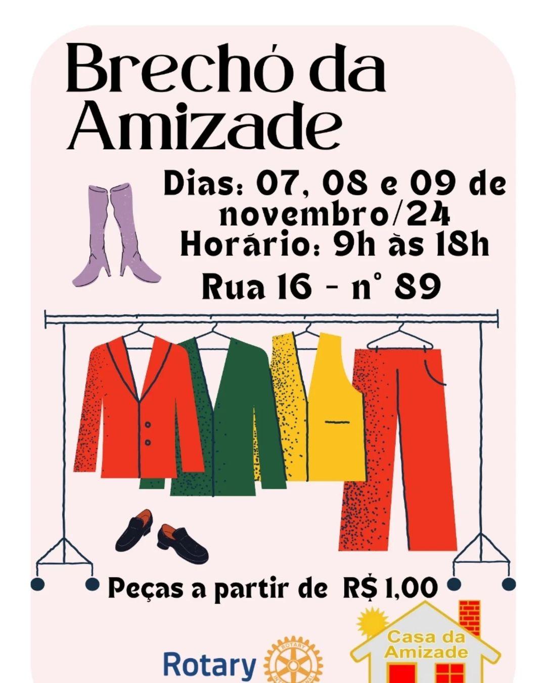 Texto do Rotary Club de Santa Fé do Sul:

Nos dias 07, 08 e 09 de novembro foi realizado o BRECHÓ DA...