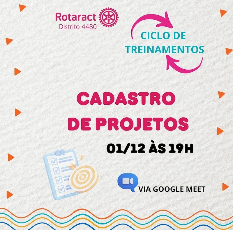 Texto do Rotaract4480:

Cadastro de Projetos

Aprenda tudo sobre Cadastro de Projetos com o especial...