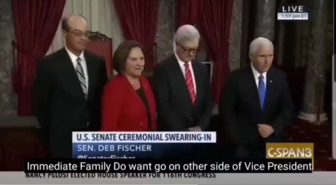 WiseEnough on GETTR : 🚨UPDATE: After some digging, I finally found the video from six years ago of Senator Fischer being sworn in by Mike Pence, with her ...