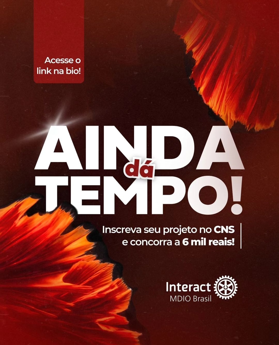 Texto do MDIO Interact Br:

Ainda dá tempo!

Já inscreveu o seu projeto para o Concurso Nacional de ...