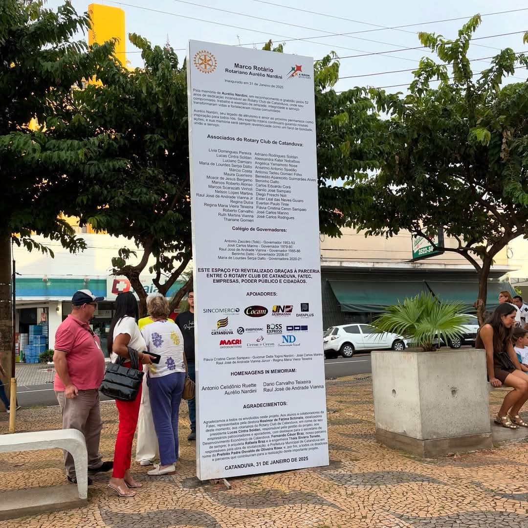 Inaugurada a nova praça Fatec e o Marco Rotário “Aurélio Nardini”. 
 
A nova praça Fatec localizada ...