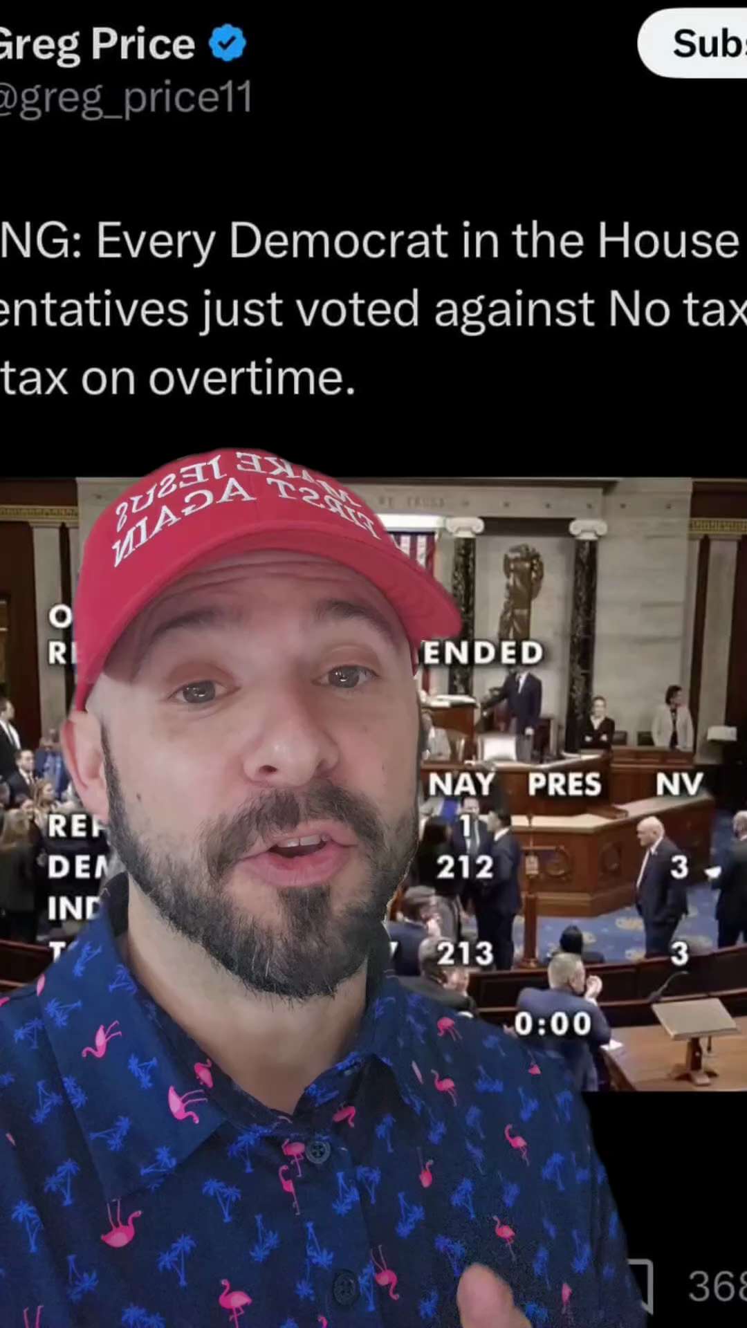 Every single Democrat just voted against ‘No Tax on Tips,’ ‘No Tax on Overtime,’ and ‘No Tax on Soci...