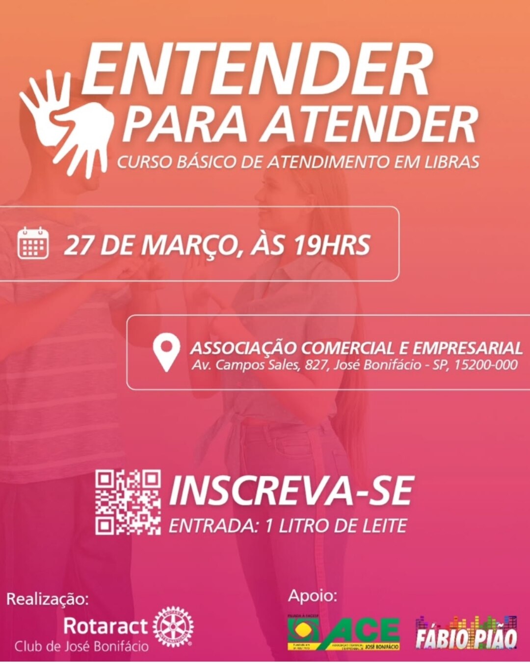 Texto da Família Rotária de José Bonifácio:

O SEU ATENDIMENTO É INCLUSIVO?

Com o intuito de capaci...