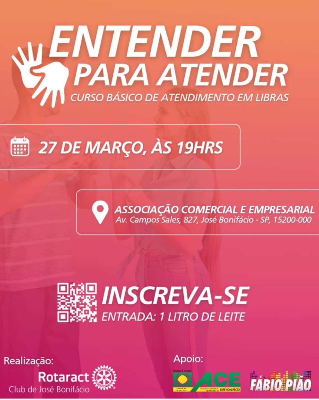 Texto da Família Rotária de José Bonifácio:

O SEU ATENDIMENTO É INCLUSIVO?

Com o intuito de capaci...