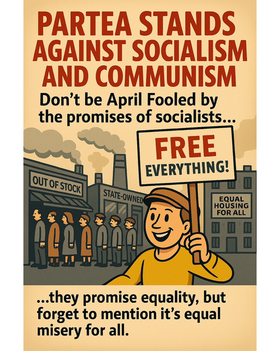 Partea wants to remind you: it’s April Fools’ Day—don’t be fooled into thinking socialism and commun...