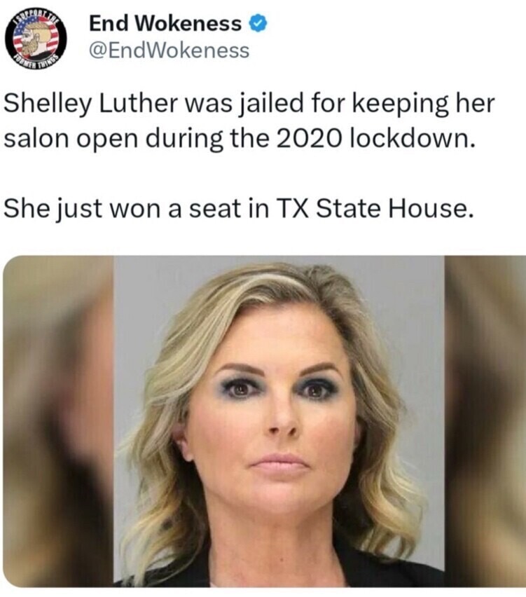 CONGRATULATIONS SHELLEY
She Will Help Make Sure Lockdowns Never Happen Again