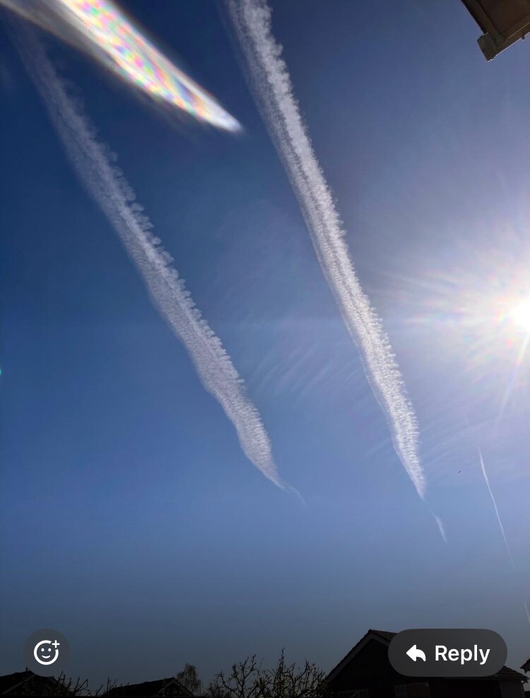 This was sent to me by a friend. Taken over Canterbury this morning looking South East.

I wonder, how many people look up & wonder what we are being sprayed with? 

Who is making the decisions to send these missions out? Who do the planes belong to? Who is flying them?
 

