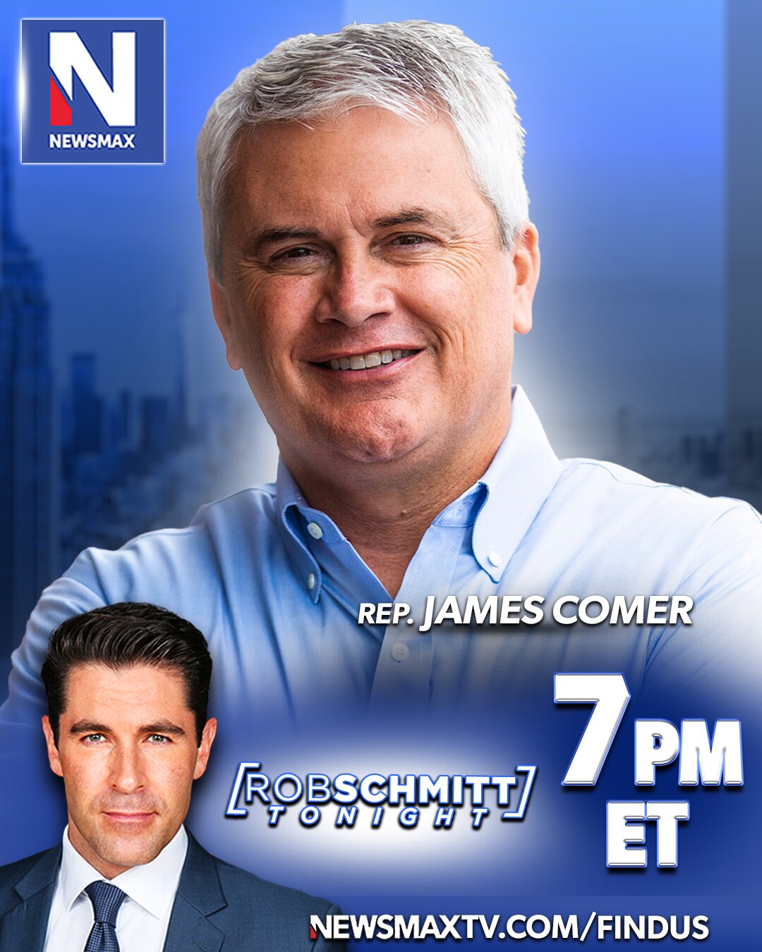 TONIGHT: Rep. James Comer will join "Rob Schmitt Tonight" to discuss Republicans' and the Trump admi...