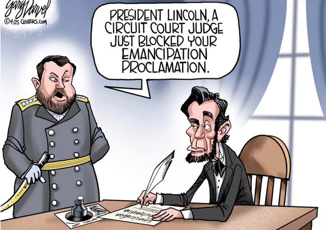 

In 1863, a tinpot circuit court judge would be tarred and feathered, then thrown out of town by nearest rail.

🇺🇸🇺🇸🇺🇸

