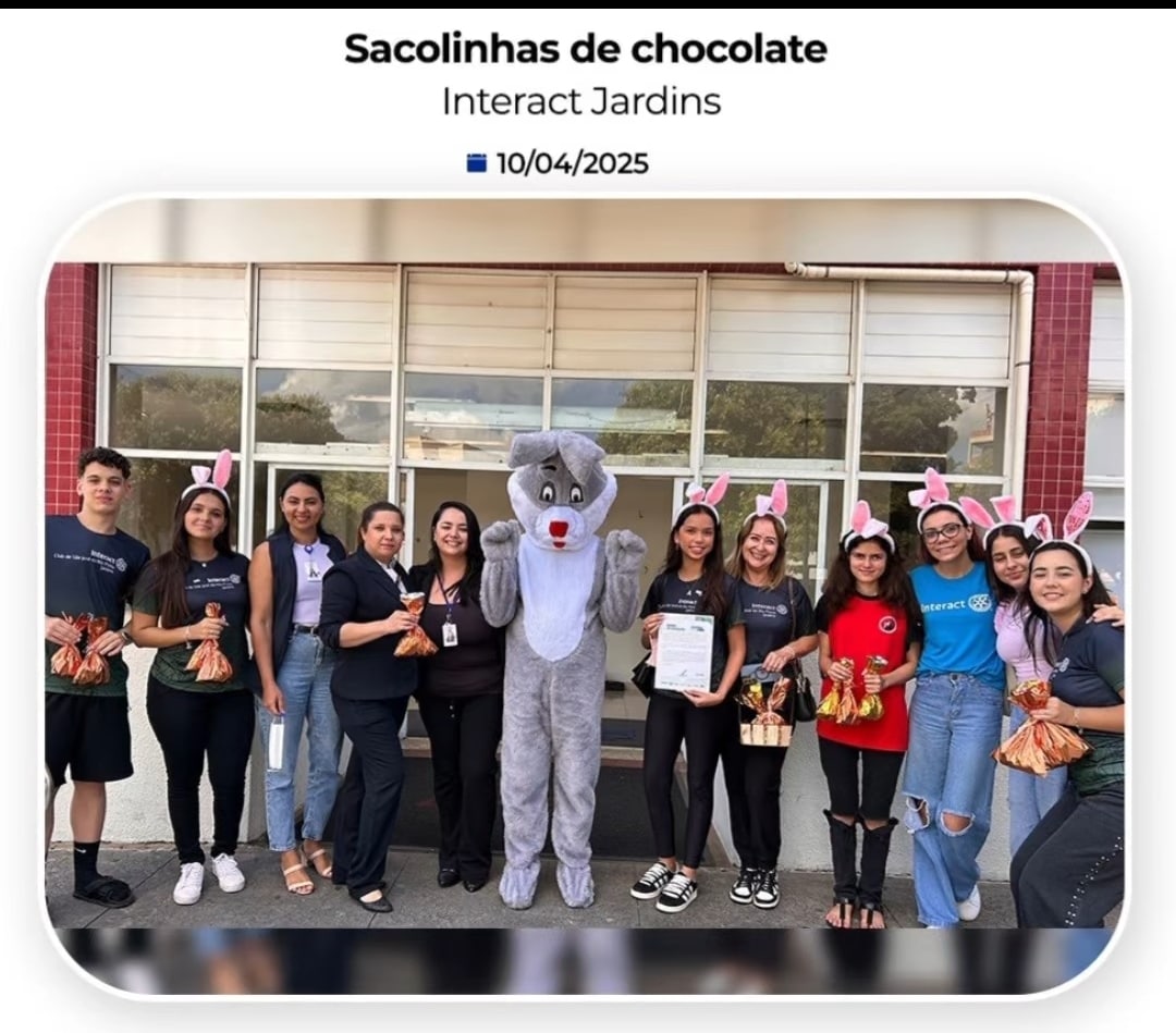 Nesta quinta-feira, dia 10/04/25, o Interact Club de São José do Rio Preto - Jardins realizou a entr...