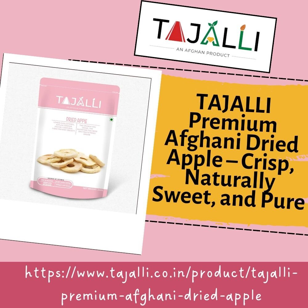TAJALLI Premium Afghani Dried Apple – Crisp, Naturally Sweet, and Pure

TAJALLI Premium Afghani Drie...