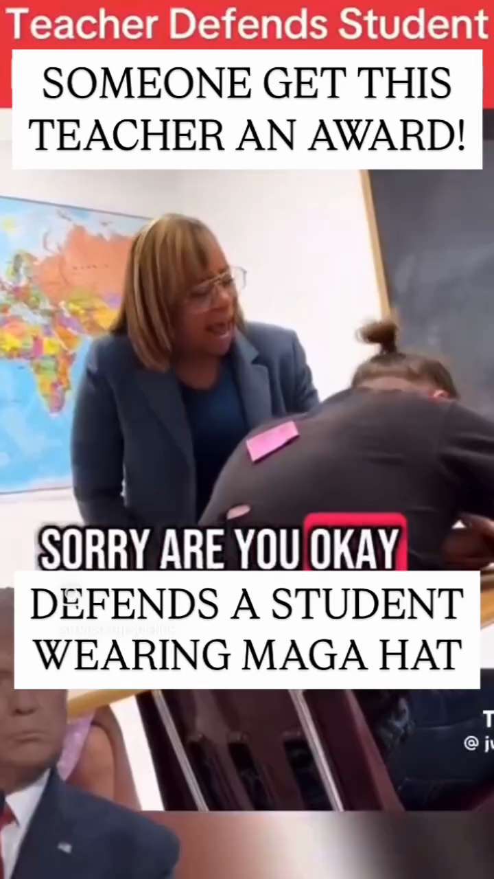 TRUMP needs to go to this woman's school and shake her hand right there in front of her classroom of idiots.  We will never know if she's MAGA or not but at least she's standing up against bullies !    ☆☆☆☆☆☆▅▅▅▅▅▅▅▅▅▅▅▅ ☆☆☆☆☆☆▅▅▅▅▅▅▅▅▅▅▅▅ ☆☆☆☆☆☆▅▅▅▅▅▅▅▅▅▅▅▅
❤️❤️❤️🇺🇲 🆃🆁🆄🅼🅿︎🇺🇲❤️❤️❤️▅▅▅▅▅▅▅▅▅▅▅▅▅▅▅▅▅▅▅▅ ▅▅▅▅▅▅▅▅▅▅▅▅▅▅▅▅▅▅▅▅ 