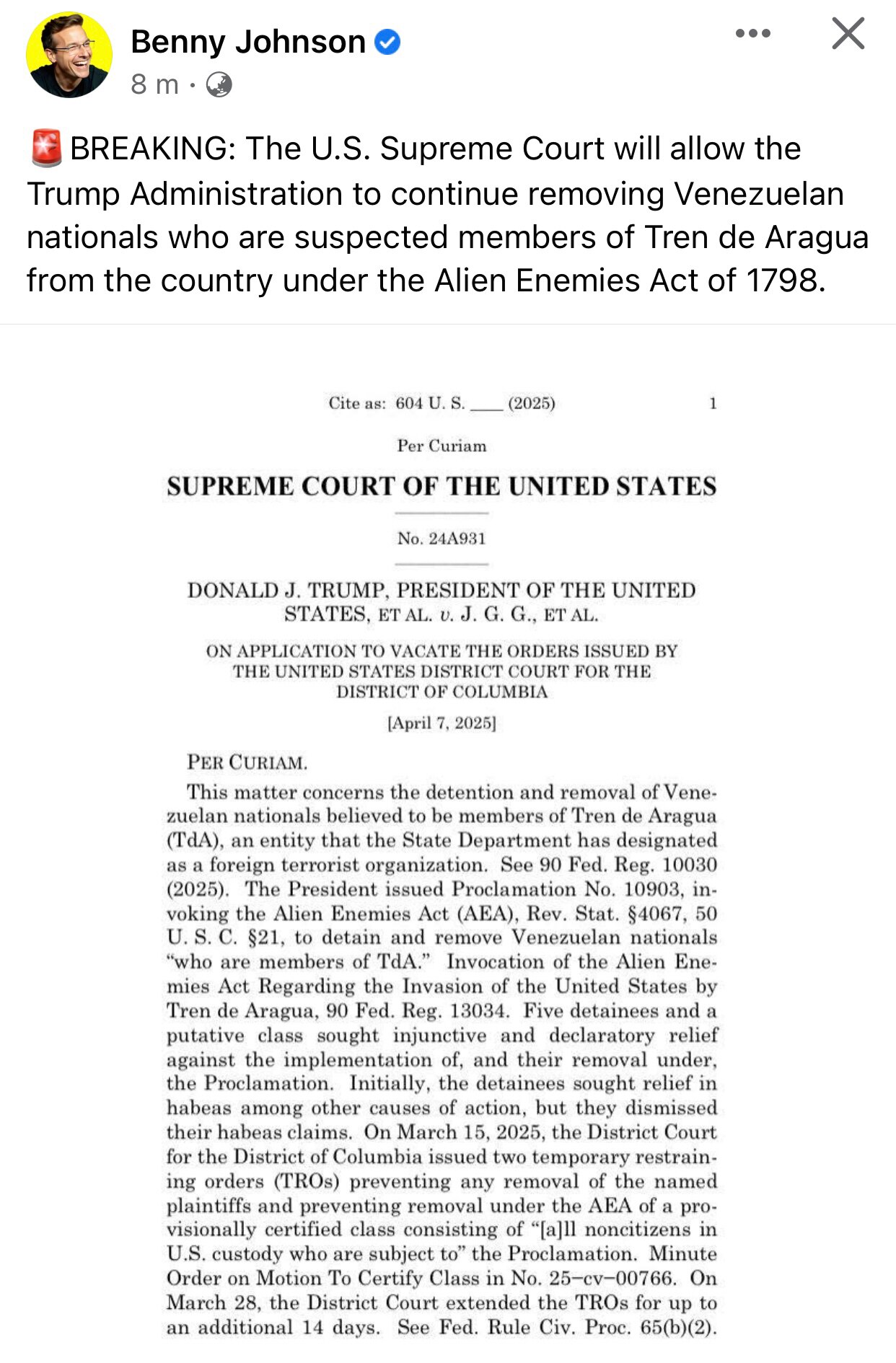 #MAGAMONDAY 🔥🔥🔥

BREAKING: The U.S. Supreme Court will allow the Trump Administration to continue...
